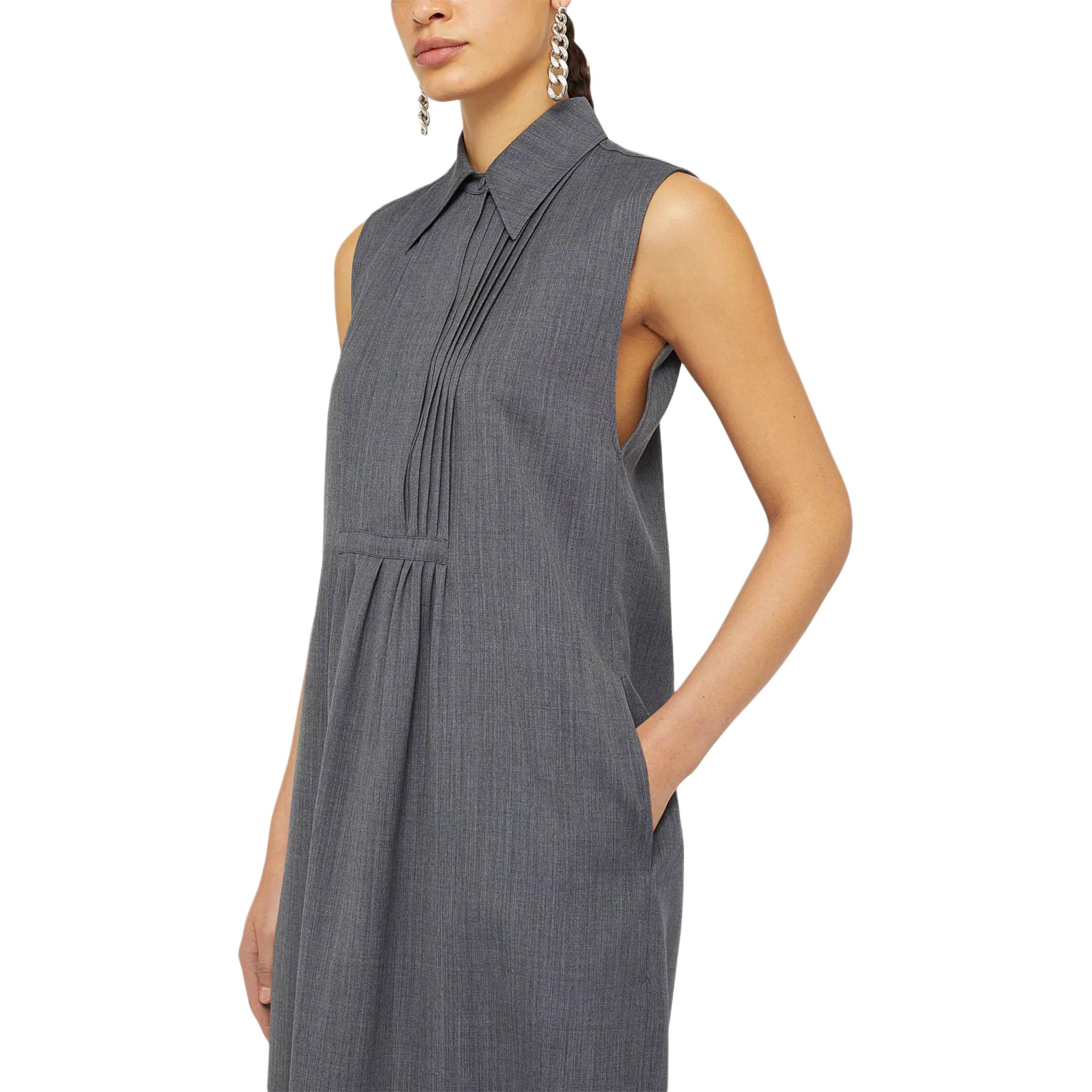 Purchase (Women) Jil Sander FW24  Sleeveless Solid Button-Front Dress Grey J02CT0399J40171-GRAY