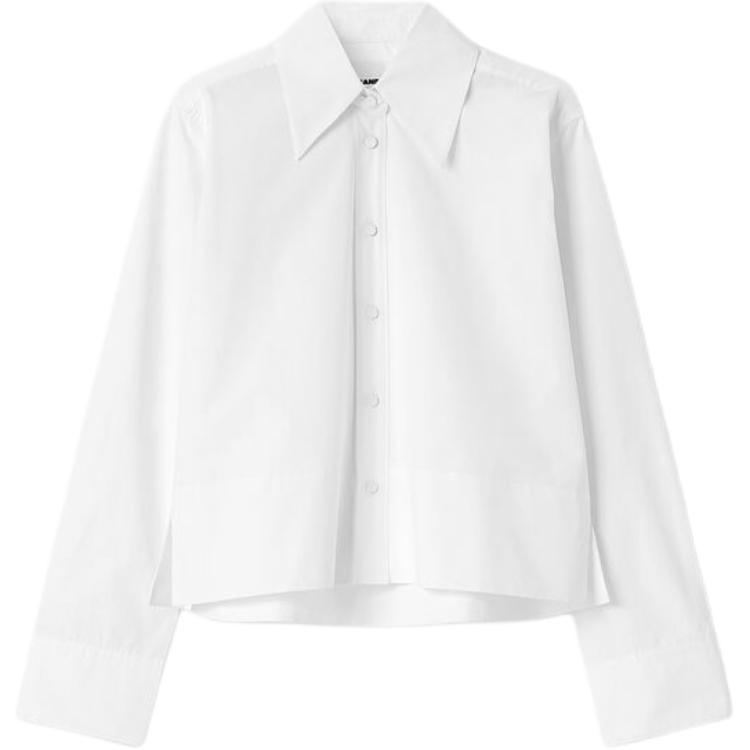 (Women) Jil Sander FW24  White Long Sleeve Plain Single-Breasted Shirt. J02DL0199J45002-100