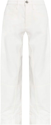 (Women) Jil Sander FW24 Mid-Rise White Casual Pants with Hidden Zip for Women. J04KA0115J46463-WHITE Order (Women) Jil Sander FW24 Mid-Rise White Casual Pants with Hidden Zip for Women. J04KA0115J46463-WHITE