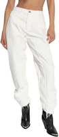 Purchase (W) Jil Sander 女款 FW24 中腰白色休閒長褲隱藏拉鍊設計 J04KA0115J46463-WHITE