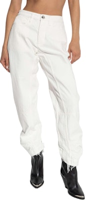 (Women) Jil Sander FW24 Mid-Rise White Casual Pants with Hidden Zip for Women. J04KA0115J46463-WHITE Purchase (Women) Jil Sander FW24 Mid-Rise White Casual Pants with Hidden Zip for Women. J04KA0115J46463-WHITE