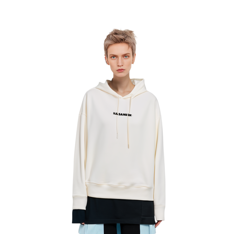 Cheap (W) 질 샌더 오가닉 코튼 후디 오프 화이트 JPPT707512-WT248608-106