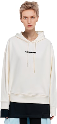 (Women) JIL SANDER Organic Cotton Hoodie Off-White JPPT707512-WT248608-106 Cheap (Women) JIL SANDER Organic Cotton Hoodie Off-White JPPT707512-WT248608-106