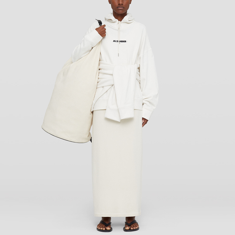 Lookbook (W) 吉尔·桑达有机棉连帽衫 白色 JPPS707512-WS248608-102