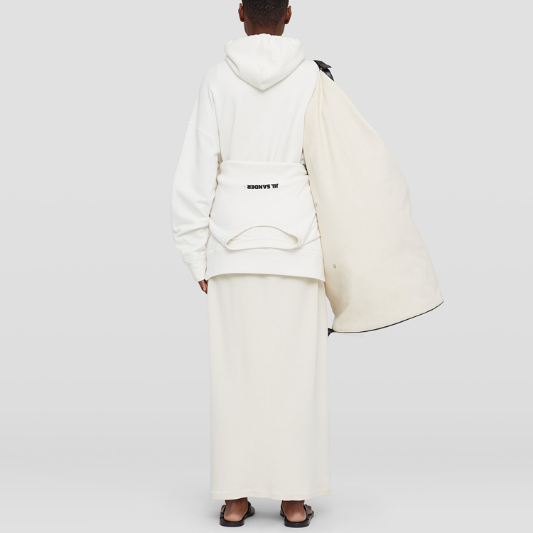 Shop (W) 吉尔·桑达有机棉连帽衫 白色 JPPS707512-WS248608-102