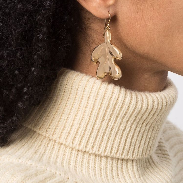 Lookbook (Women) JIL SANDER Polished Metal Hardware Earrings  Gold. JSPU837209WUS80049711