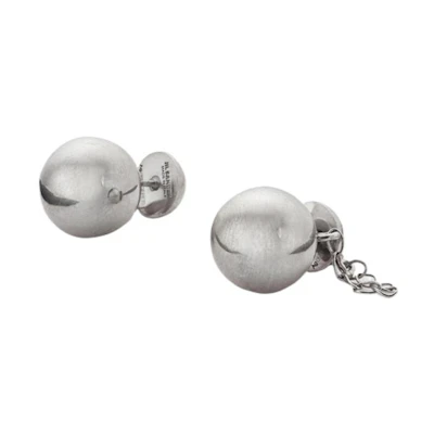 (Women) Jil Sander Silver Spherical Letter Engraved Earrings J11VG0004_J12002