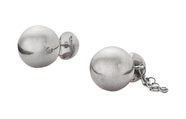 Order (Women) Jil Sander Silver Spherical Letter Engraved  Earrings J11VG0004_J12002