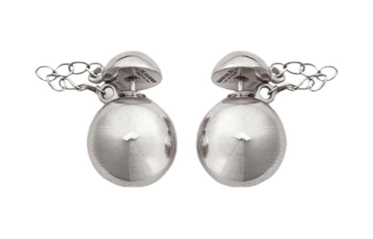Lookbook (Women) Jil Sander Silver Spherical Letter Engraved  Earrings J11VG0004_J12002
