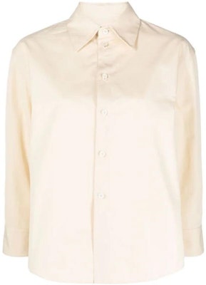 (Women) Jil Sander SS22 Beige 3/4 Sleeve Solid Button-Up Shirt JSCU600305WU244200-277 Buy (Women) Jil Sander SS22 Beige 3/4 Sleeve Solid Button-Up Shirt JSCU600305WU244200-277