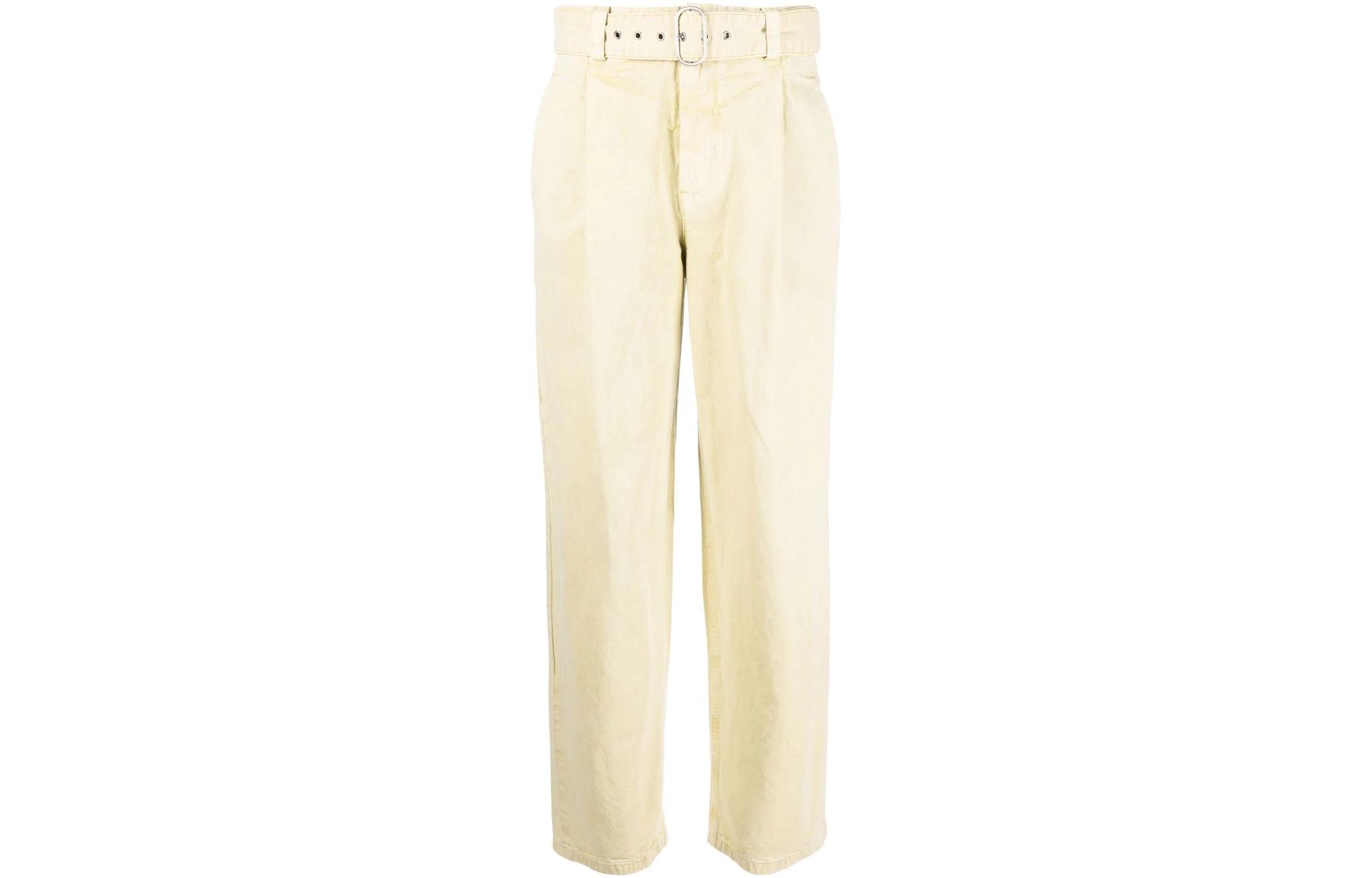 (Women) Jil Sander SS22  Beige Pleated Straight-Leg Casual Pants. JPPU311005WU241400A332