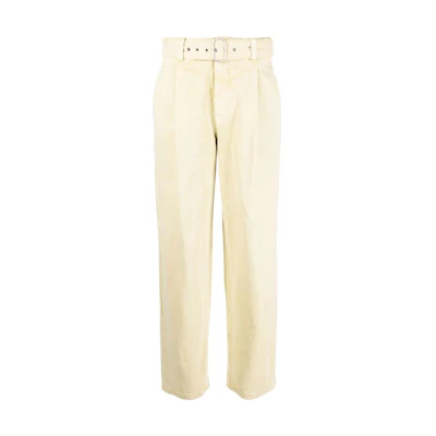(Women) Jil Sander SS22 Beige Pleated Straight-Leg Casual Pants. JPPU311005WU241400A332