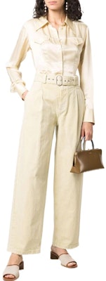 (Women) Jil Sander SS22 Beige Pleated Straight-Leg Casual Pants. JPPU311005WU241400A332 Lookbook (Women) Jil Sander SS22 Beige Pleated Straight-Leg Casual Pants. JPPU311005WU241400A332