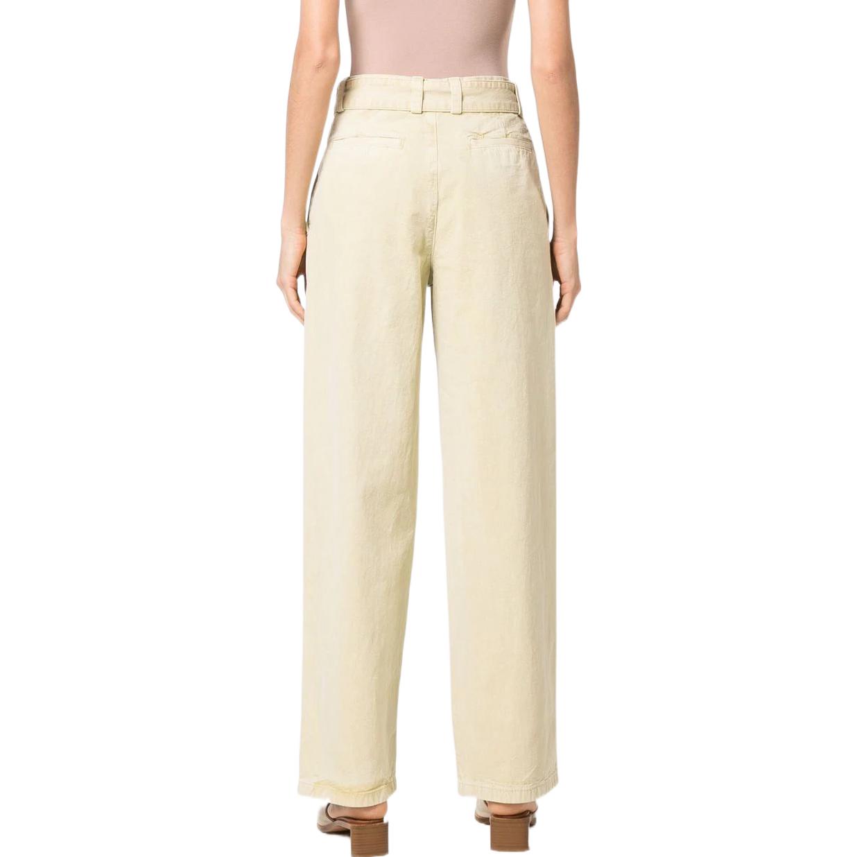 Shop (Women) Jil Sander SS22  Beige Pleated Straight-Leg Casual Pants. JPPU311005WU241400A332