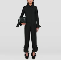 Lookbook (W) JIL SANDER SS22 黑色蕾絲細節九分褲 JSPU311000-WU470300-001