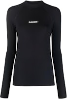 (Women) JIL SANDER SS22 Black Long Sleeve Polo with Logo Print and Stitch Detail JPPU7835-20WU478-008 (Women) JIL SANDER SS22 Black Long Sleeve Polo with Logo Print and Stitch Detail JPPU7835-20WU478-008