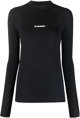 (W) JIL SANDER SS22 Polo Lengan Panjang Hitam dengan Logo dan Jahitan Detil. JPPU7835-20WU478-008 Order (W) JIL SANDER SS22 Polo Lengan Panjang Hitam dengan Logo dan Jahitan Detil. JPPU7835-20WU478-008