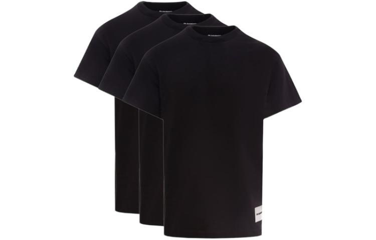 (Women) Jil Sander SS22  Black Plain Logo T-Shirt 3-Pack. J40GC0001J45048-001
