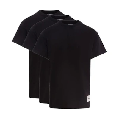 (Women) Jil Sander SS22 Black Plain Logo T-Shirt 3-Pack. J40GC0001J45048-001
