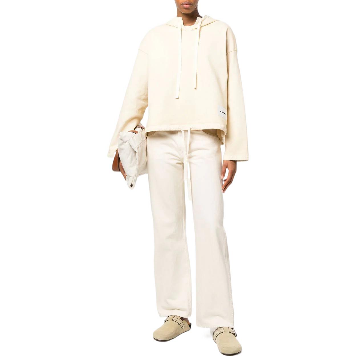 Lookbook (W) 질 샌더 SS22 솔리드 니트 후디 라이트 옐로우. J40GU0009JTN030