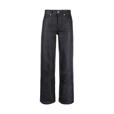 (Women) Jil Sander SS22 Straight-Leg Dark Blue Jeans with Solid Label. JPPU663161WU246700405
