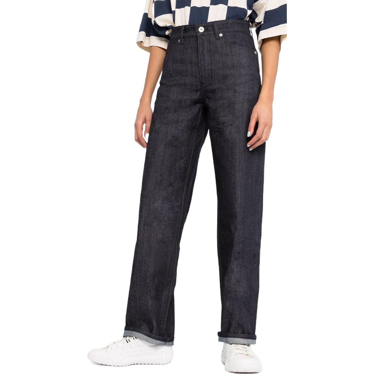 Purchase (Women) Jil Sander SS22  Straight-Leg Dark Blue Jeans with Solid Label. JPPU663161WU246700405