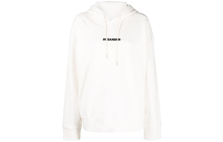 (Women) JIL SANDER SS22  White Hoodie with Logo Print. JPPU707512WU248608-102