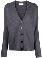 (Women) Jil Sander SS22 Oversized Single-Breasted Wool V-Neck Sweater Women Grey J02GP0055J14506032 (Women) Jil Sander SS22 Oversized Single-Breasted Wool V-Neck Sweater Women Grey J02GP0055J14506032