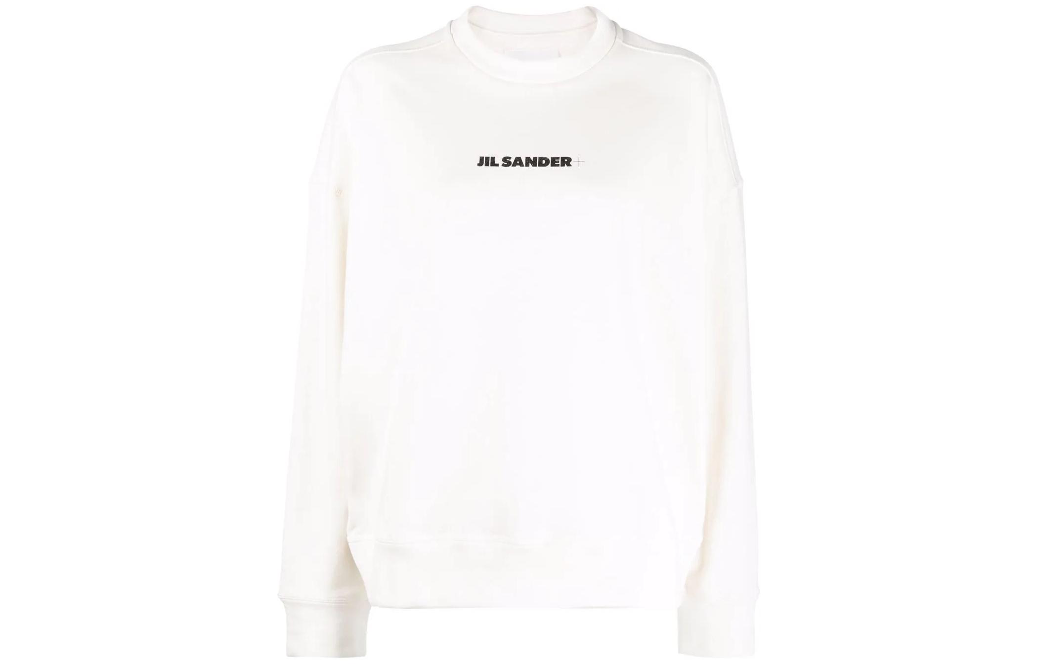 (Women) Jil Sander SS22 White Crewneck Logo Print Long Sleeve Sweatshirt Women. JPPU707513WU248608-102
