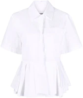 Order (W) Jil Sander SS22 白色荷葉邊短袖襯衫 JSPU601755-WU245200-100