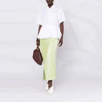 Lookbook (W) Jil Sander SS22 白色荷葉邊短袖襯衫 JSPU601755-WU245200-100