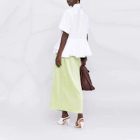Shop (W) Jil Sander SS22 白色荷葉邊短袖襯衫 JSPU601755-WU245200-100