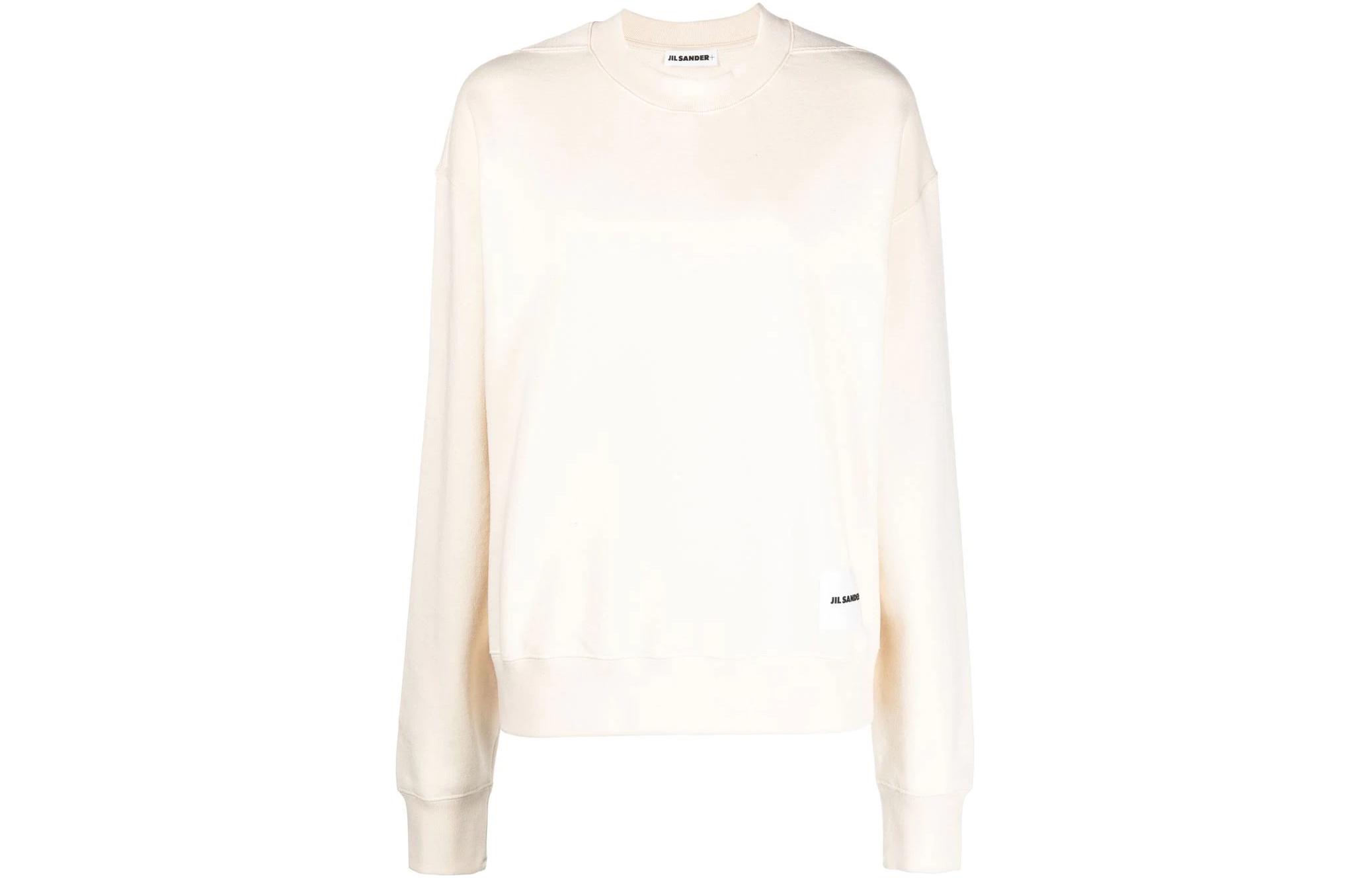 (Women) Jil Sander SS23  Beige Crewneck Long-Sleeve Pullover Sweatshirt. J40GU0102-J20010-279