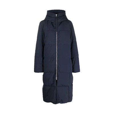 (Women) Jil Sander SS23 Navy Quilted Loose-Fit Down Jacket Basic Zipper Style J40AF0013-J70008-402