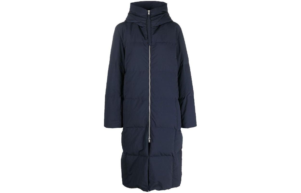 Order (Women) Jil Sander SS23  Navy Quilted Loose-Fit Down Jacket Basic Zipper Style J40AF0013-J70008-402