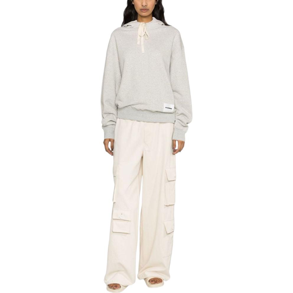 Lookbook (W) 질샌더 SS23 솔리드 컬러 후디 풀오버 라이트 그레이. J40GU010-4J20010-052