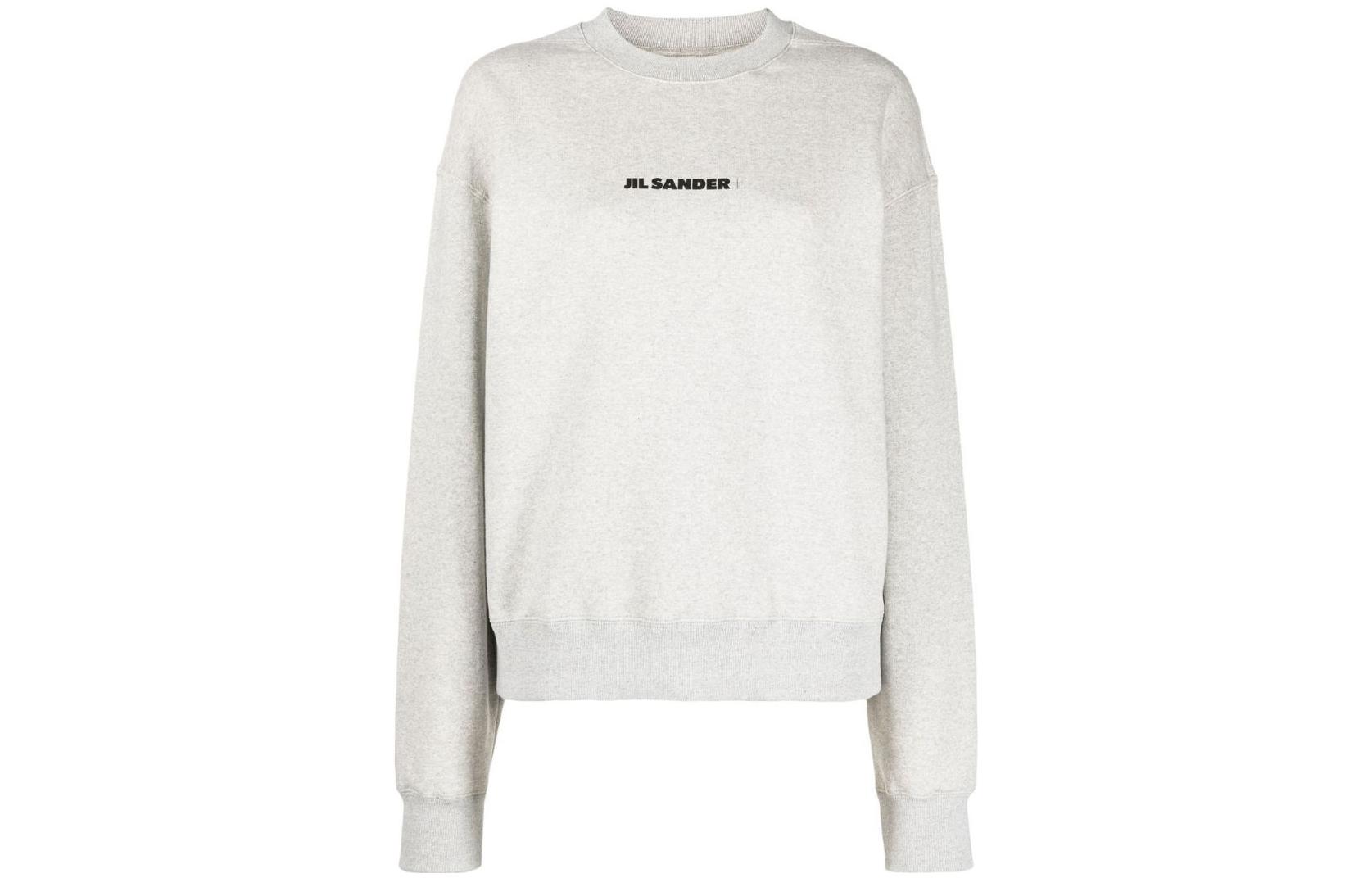 (Women) JIL SANDER SS23 Grey  Crewneck Sweatshirt with Solid Logo Print J40GU000-1J20010-052