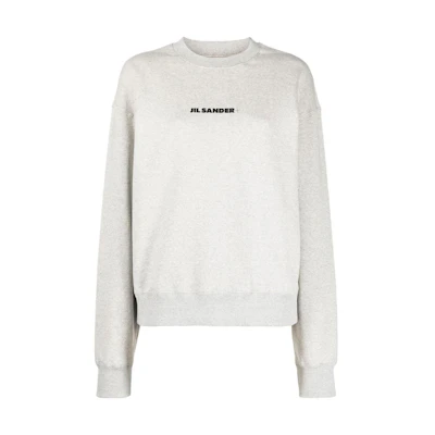 (Women) JIL SANDER SS23 Grey Crewneck Sweatshirt with Solid Logo Print J40GU000-1J20010-052