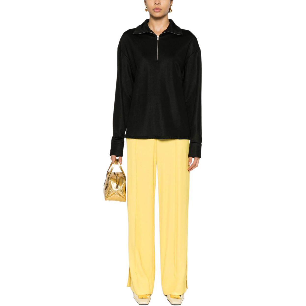 Lookbook (Women) JIL SANDER SS24  Black Half-Zip Pullover Sweatshirt. J02GU0107J20140-BLACK