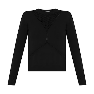 (Women) Jil Sander SS24 Black Knit Pullover Crewneck Sweater Long Sleeve J01GP0117J14617-BLACK