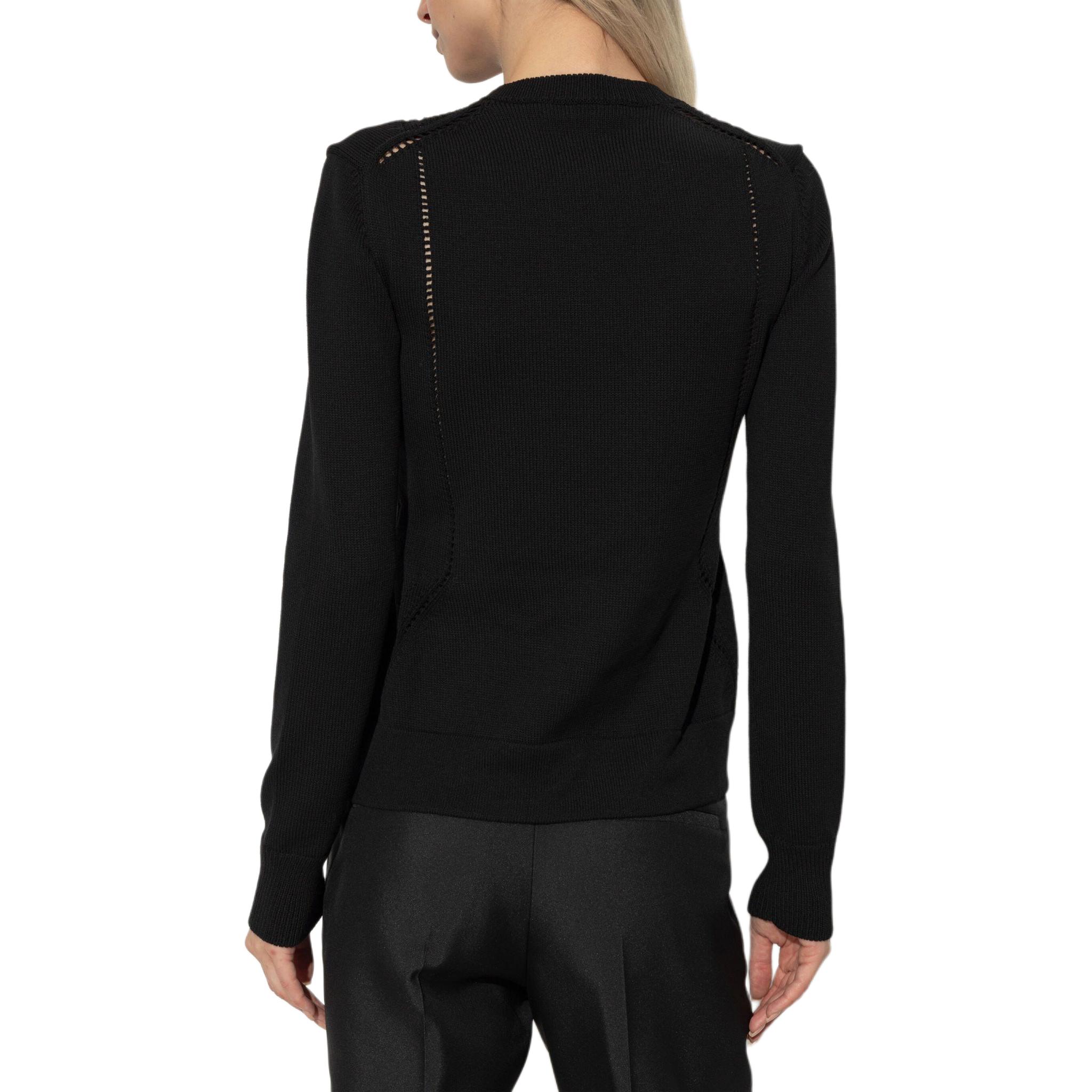 Shop (Women) Jil Sander SS24  Black Knit Pullover Crewneck Sweater Long Sleeve J01GP0117J14617-BLACK