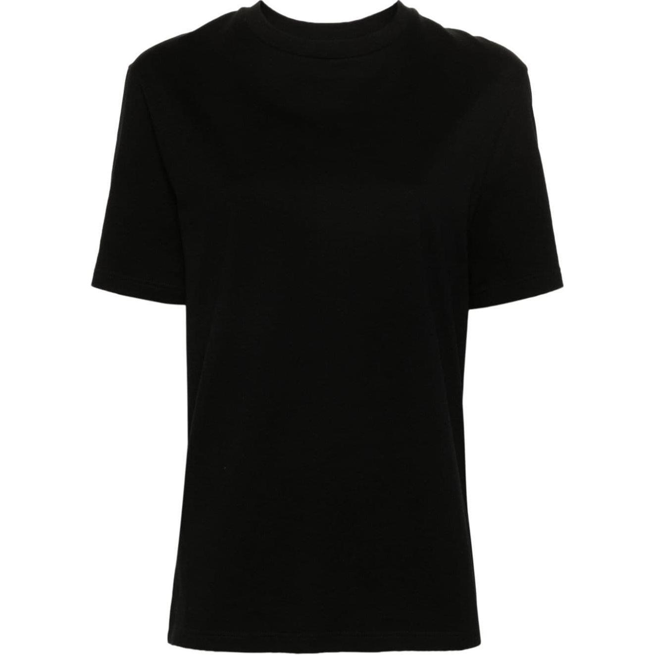 Order (W) 吉尔·桑德 JIL SANDER SS24 黑色标志图案舒适圆领T恤。 J02GC0128J46219-BLACK