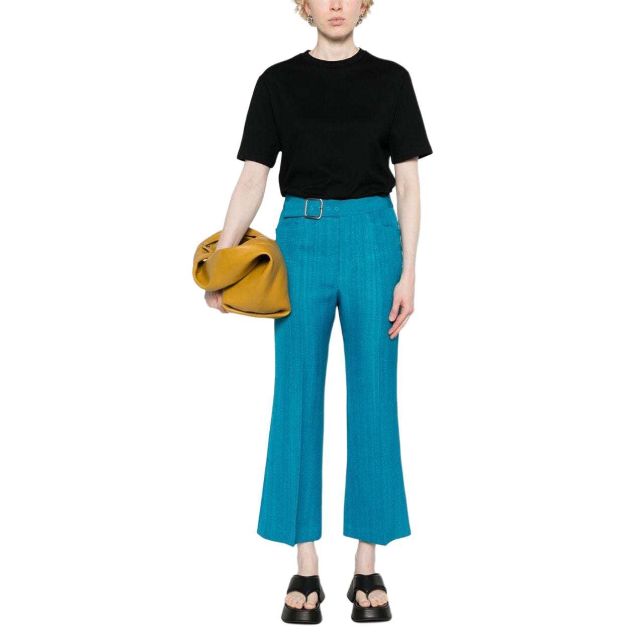 Lookbook (W) 吉尔·桑德 JIL SANDER SS24 黑色标志图案舒适圆领T恤。 J02GC0128J46219-BLACK