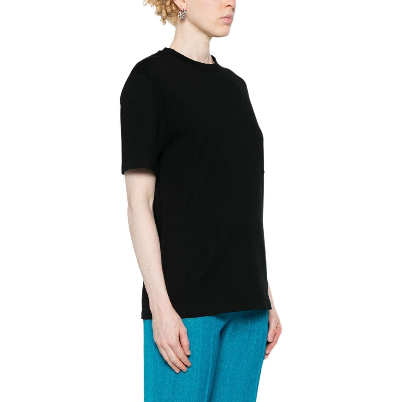 Purchase (W) 吉尔·桑德 JIL SANDER SS24 黑色标志图案舒适圆领T恤。 J02GC0128J46219-BLACK