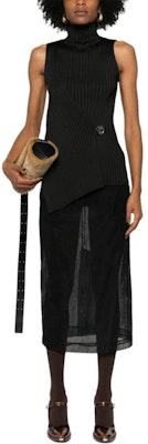 (W) JIL SANDER SS24 黑色無袖高領針織背心 J02NC0222J18313-BLACK Lookbook (W) JIL SANDER SS24 黑色無袖高領針織背心 J02NC0222J18313-BLACK