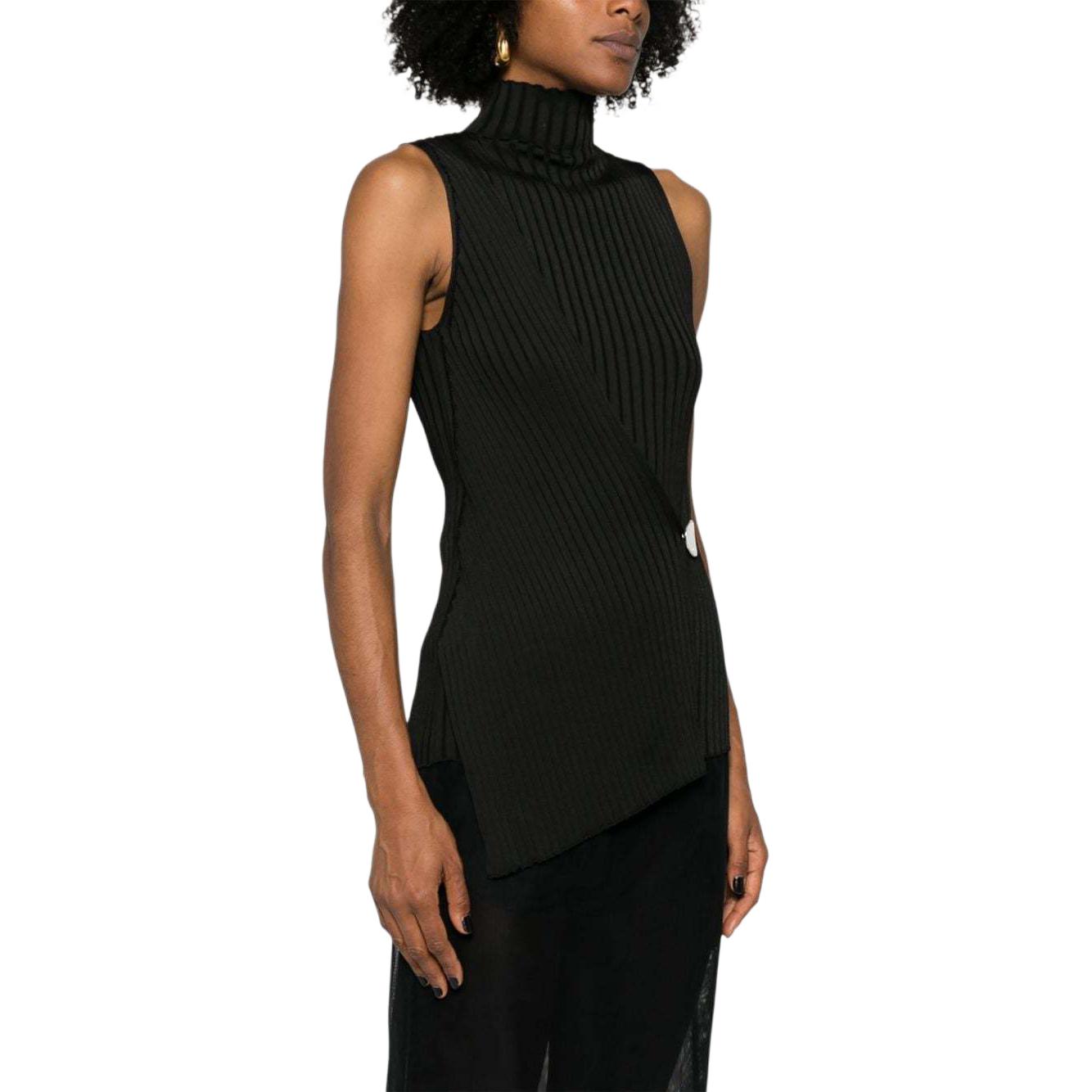 Purchase (W) JIL SANDER SS24 黑色無袖高領針織背心 J02NC0222J18313-BLACK