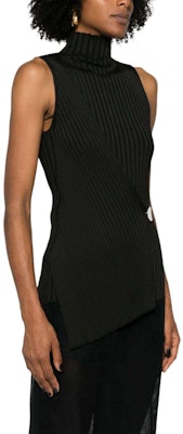 (W) JIL SANDER SS24 黑色無袖高領針織背心 J02NC0222J18313-BLACK Purchase (W) JIL SANDER SS24 黑色無袖高領針織背心 J02NC0222J18313-BLACK