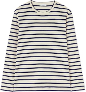 (W) 吉尔·桑达 SS24 经典条纹长袖纯棉T恤 白色 J40NH0003-J46497-124 Order (W) 吉尔·桑达 SS24 经典条纹长袖纯棉T恤 白色 J40NH0003-J46497-124