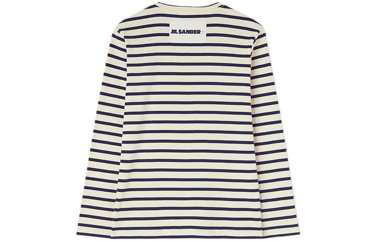 Lookbook (W) 吉尔·桑达 SS24 经典条纹长袖纯棉T恤 白色 J40NH0003-J46497-124