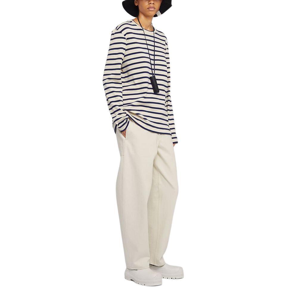 Purchase (W) 吉尔·桑达 SS24 经典条纹长袖纯棉T恤 白色 J40NH0003-J46497-124